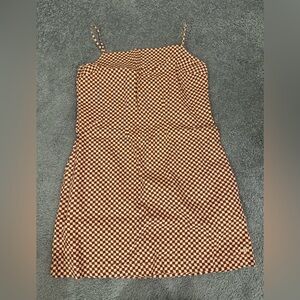 Levi's Pink and Brown Checkerboard Mini Dress